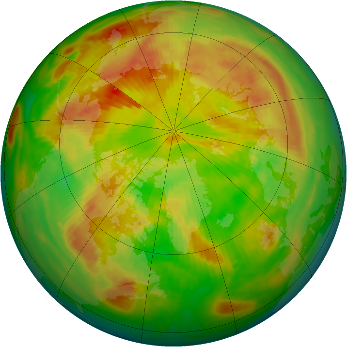 Arctic ozone map for 19 May 1985